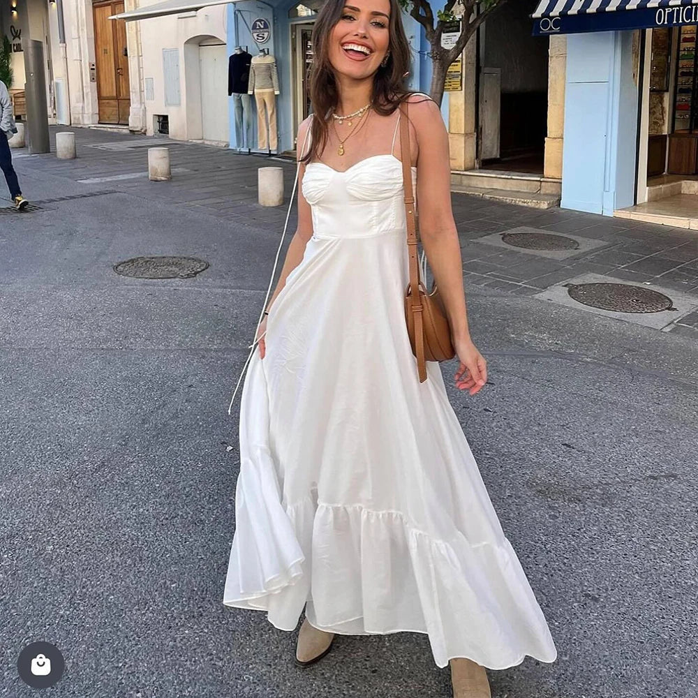 Vestido Branco Longo de Alça