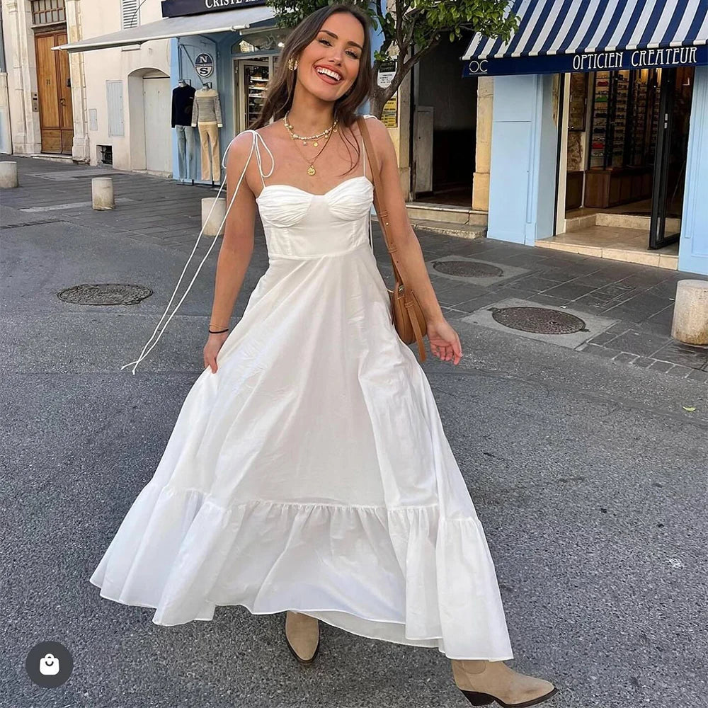 Vestido Branco Longo de Alça